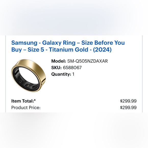 Samsung Galaxy Ring - Gold and Black